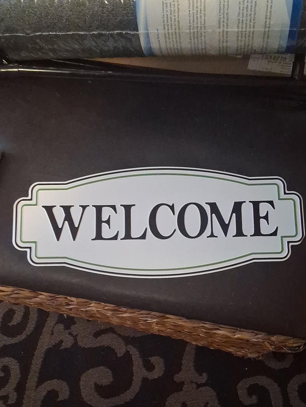 Welcome Wall Sign - White and Black Home Accent